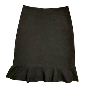 90s FAIRWEATHER WHIMSIGOTH MIDI SKIRT LOW RISE BLACK TIERED FLOUNCE HEM SIZE 4